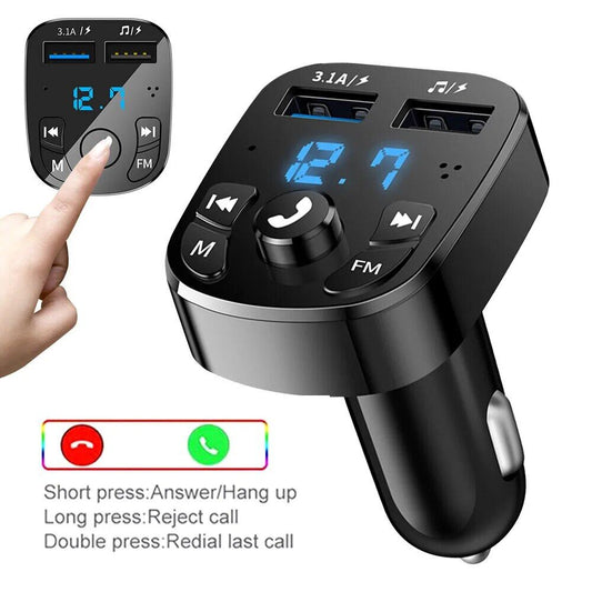 Car Charger FM Transmitter Bluetooth Audio Dual USB Car MP3 Player